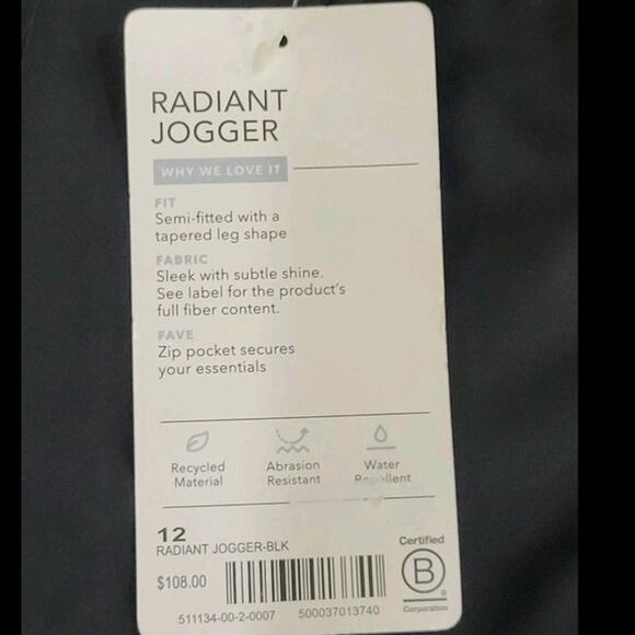 Athleta Radiant Joggers Size 12 Black Pants Women's Athletic Workout Activewear - Picture 11 of 11